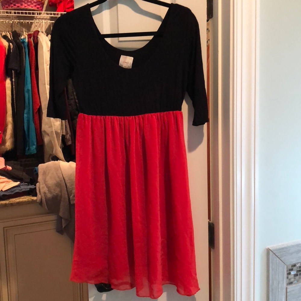 Red and black dress